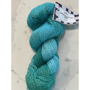 Darn Good Yarn 100% Cotton Green Blue Varigated Skein 320 yds 100 gm